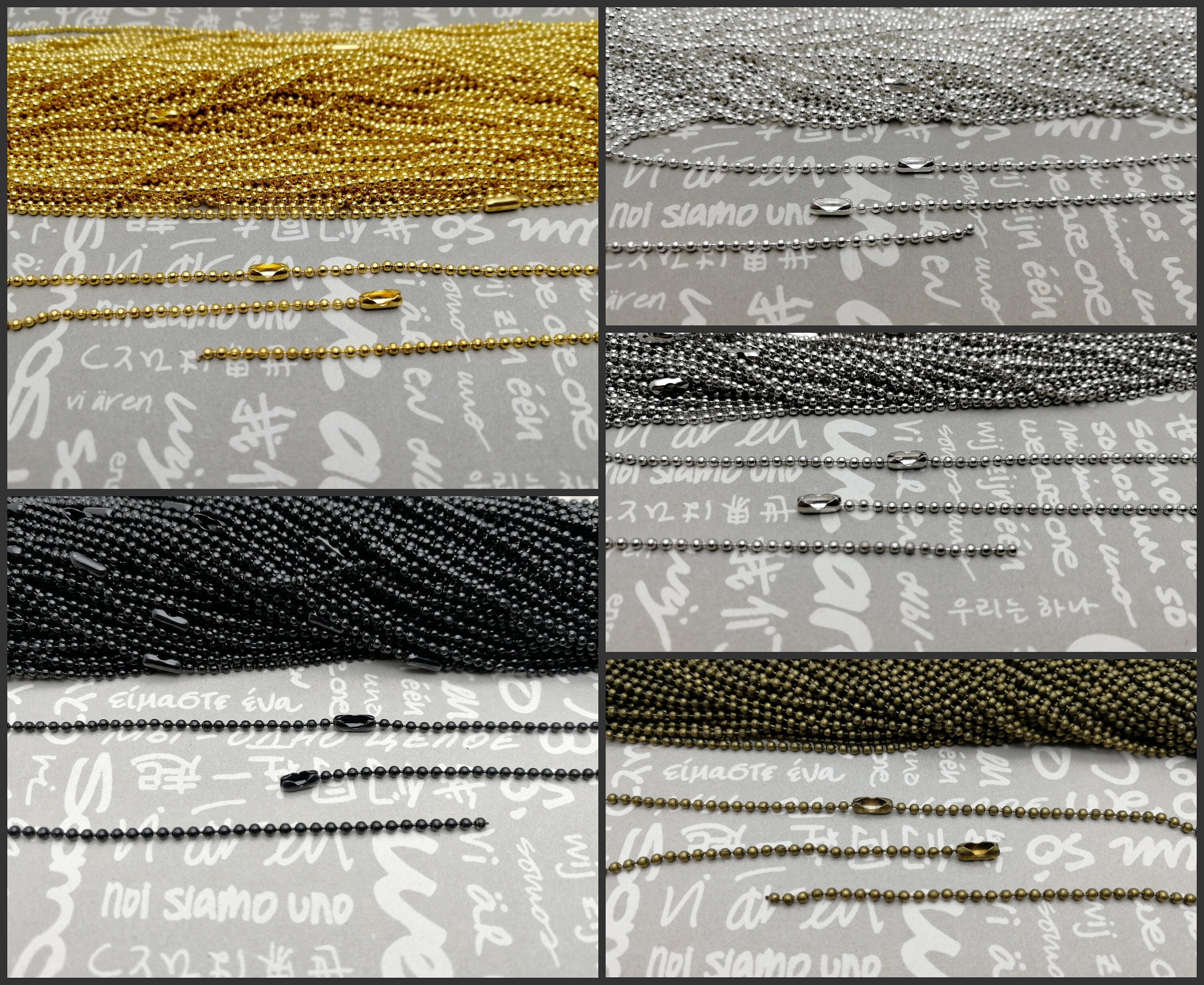 An11 5 Colors Option 10pcs 2 4mm Diameter 30 Inches Length Metal Ball Bead Chain Necklace With Connector Clasp Jewelry Making Diy Finding Hardware Craft Supplies Tools Dekorasyonu Net