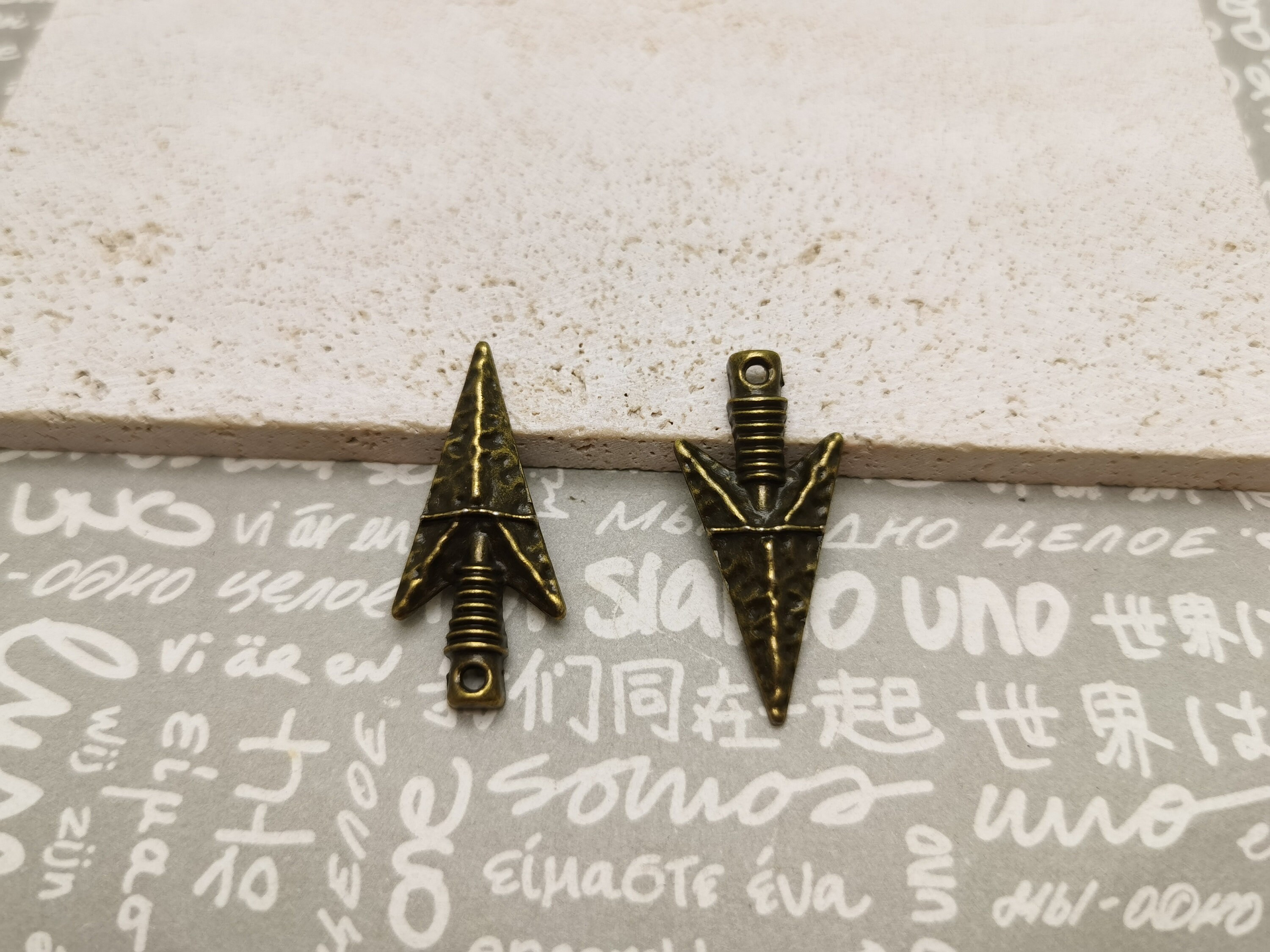 6/20 Pieces Metal Arrow Head Arrowhead Pendant Necklace