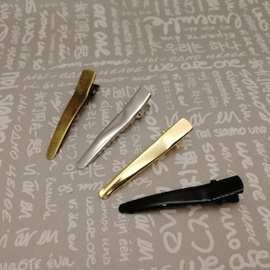 35 mm length metal alligator hair clip blank , head clip headband accessory hair pin finding , gold silver black antique bronze color AH0105