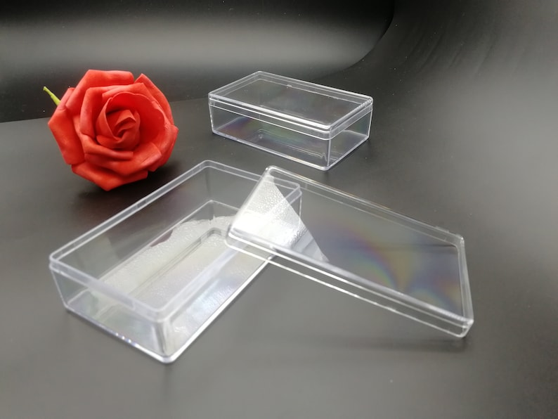 4 Pieces 100x60x30 Mm Rectangle Shape Clear PS Plastic Box , Jewelry ...