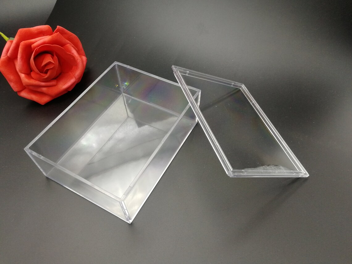 2 Pieces 100x78x38 Mm Rectangle Shape Clear PS Plastic Box , Jewelry ...