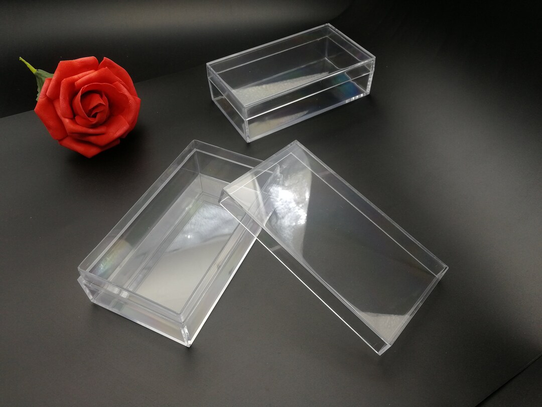 2 Pieces 118x65x35 Mm Rectangle Shape Clear PS Plastic Box , Jewelry ...