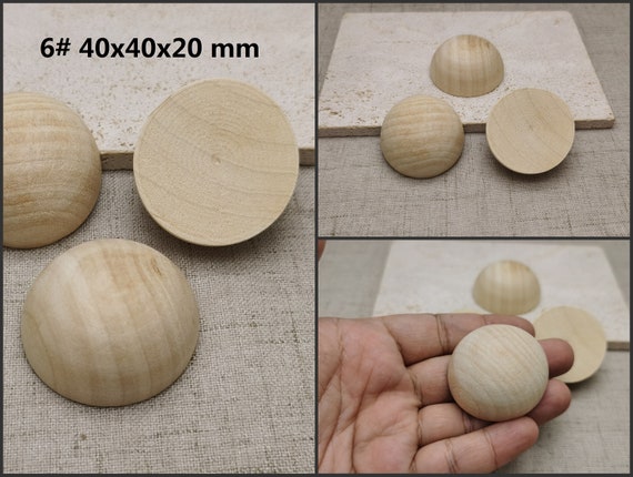 Natural Wood Half Ball Hemisphere Charm 15/20/25/30/35/40 MM