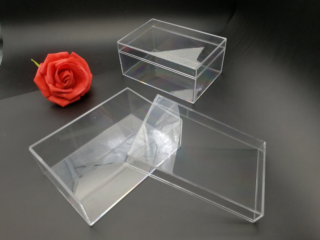 2 Pieces 125x85x55 Mm Rectangle Shape Clear PS Plastic Box , Jewelry ...