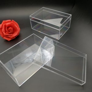 2 pieces 125x85x55 mm rectangle shape clear PS plastic box , jewelry bead tool wedding party gift display storage acrylic resin box , AB0126