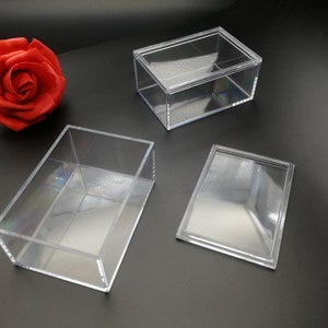 2 pieces 86x60x40 mm rectangle shape clear PS plastic box , jewelry bead tool wedding party gift display storage acrylic resin box , AB0119