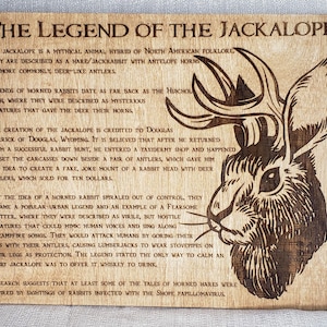Cryptid Wall Art - The Legend of the Jackalope Folklore Decor, Unique Mythical Creature Home Gift
