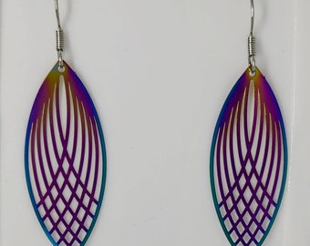 Rainbow Insect Wing Earrings