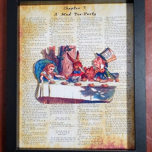 Alice in Wonderland - Mad Tea Party Shadowbox 3D Wall Art Decor, Unique Gift for Fans & Storybook Nursery Display