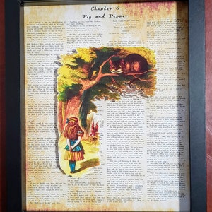Alice in Wonderland - Cheshire Cat Shadowbox 3D Wall Art, Unique Fairy Tale Decor, Gift for Fans, Whimsical Home Decoration