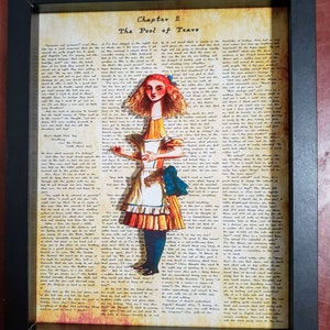 Alice in Wonderland - Pool of Tears Shadowbox 3D Wall Art - Handmade Fantasy Home Decor & Gift