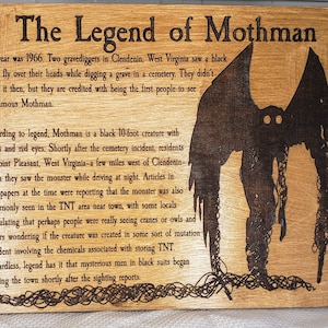 Mothman Wall Art – The Legend of Mothman, Cryptid Creature Decor, Mythical Monster, Dark Urban Folklore Gift