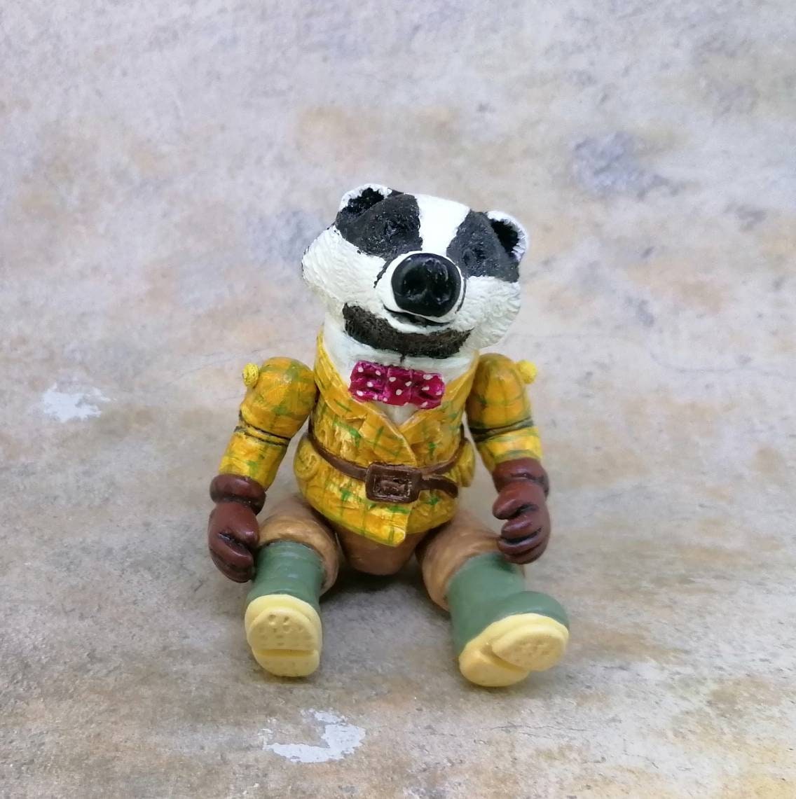 Beautiful Mr Badger Character Figurine Doll Etsy