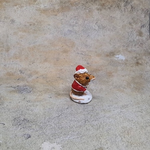 Christmas Mouse figurine &quot;Little Santa Mousekin&quot;