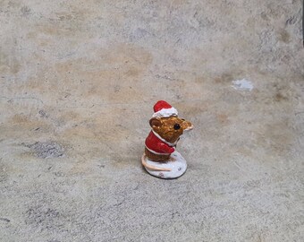 Cutest Christmas Mouse figurine "Little Santa Mousekin"