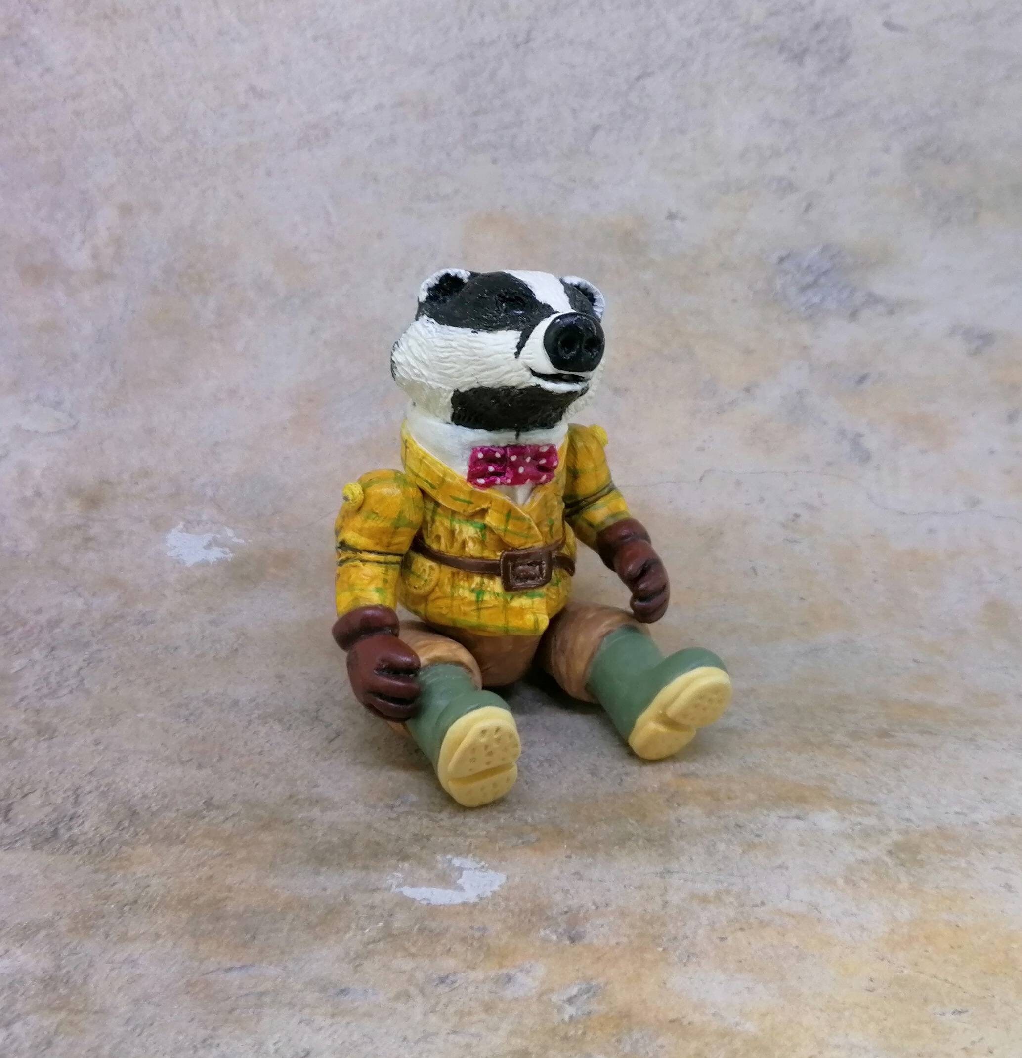 Beautiful Mr Badger Character Figurine Doll Etsy