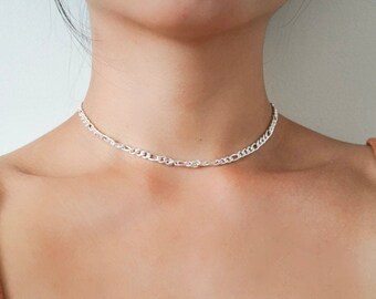 シルバーメッキフィガロチェーンネックレス