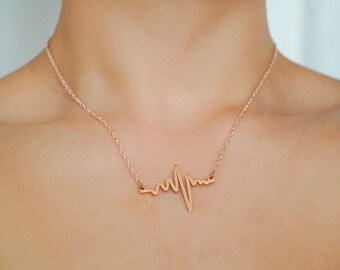 Rose Gold Heartbeat Choker Necklace