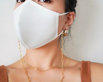 Porta maschera a catena con graffetta, catena per graffette, cordino per maschera, catena per maschere, porta maschera, catena per occhiali da sole