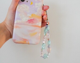 Heart Y2K Beaded Phone Strap, Cute Beaded 90s Phone Strap, Iphone bead strap, Iphone charm, Cute Phone Accessories