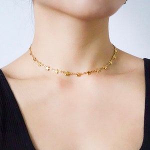 Collar de gargantilla estrella llena de oro, gargantilla estrella, collar de estrella de oro, joyería de la estrella, collar de la estrella