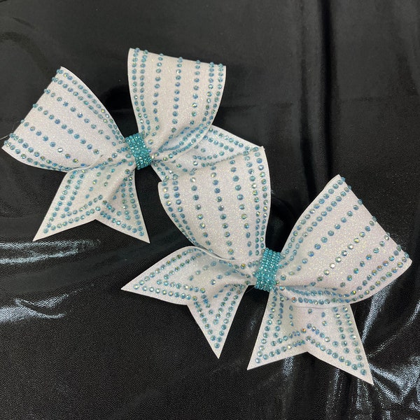 Glitter pigtail bows. Free gift with every purchase. Scrunchie or rhinestone ponytail cuff, gifts chosen at random.