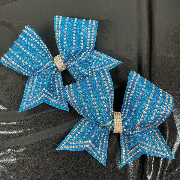 Glitter pigtail bows. Free gift with every purchase. Scrunchie or rhinestone ponytail cuff, gifts chosen at random.
