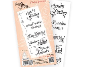 Fabulous Shoe Stamps, 4 by 8-Inch Sheet, Fabulous Sentiments