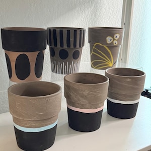 Set of Medium Terracotta Pots with Drainage |  Planters for Succulents, Herbs, Cactus | Rustic Clay Garden Pots
