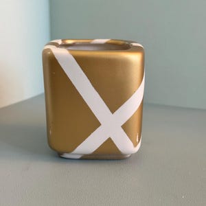 Gold Geometric Upcycled Planter: Boho Chic Plant Decor