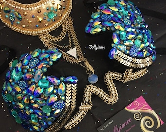 Rihanna Inspired Jeweled Samba Outfit, Carnival Costume