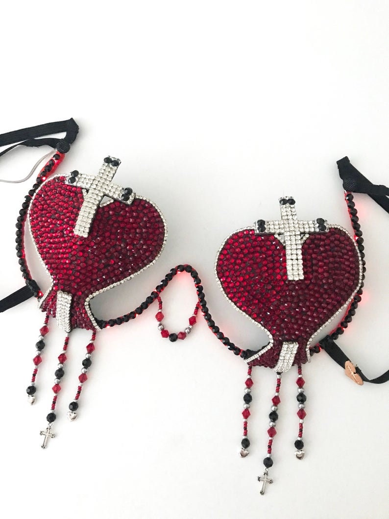 Hells Angel Samba Bra Heart Breaker Queen Of Hearts Burning Etsy