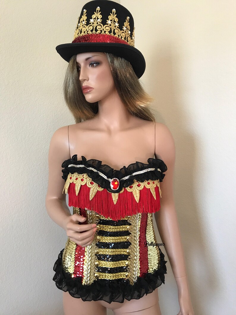 Red and GoldSexy Ringleader Costume Ringleader Corset Etsy