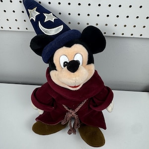 Vtg 90s Disney Fantasia Sorcerer Mickey Mouse Plush Wizard Hat Doll 14" image 1
