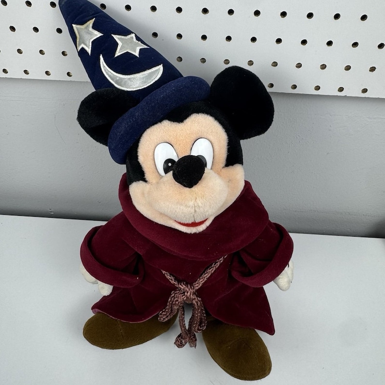 Vtg 90s Disney Fantasia Sorcerer Mickey Mouse Plush Wizard Hat Doll 14" image 1