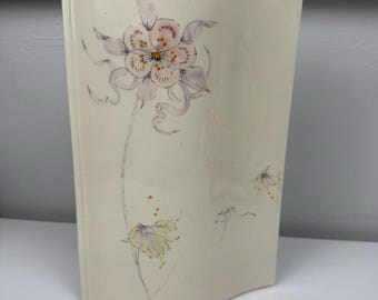 Jarrón de cerámica orgánico escultural vintage MCM, estilo Japandi Floral