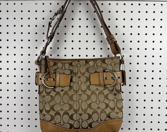 Y2K Coach Soho Buckle 3574 Signature Jacquard Convertible Hobo Crossbody