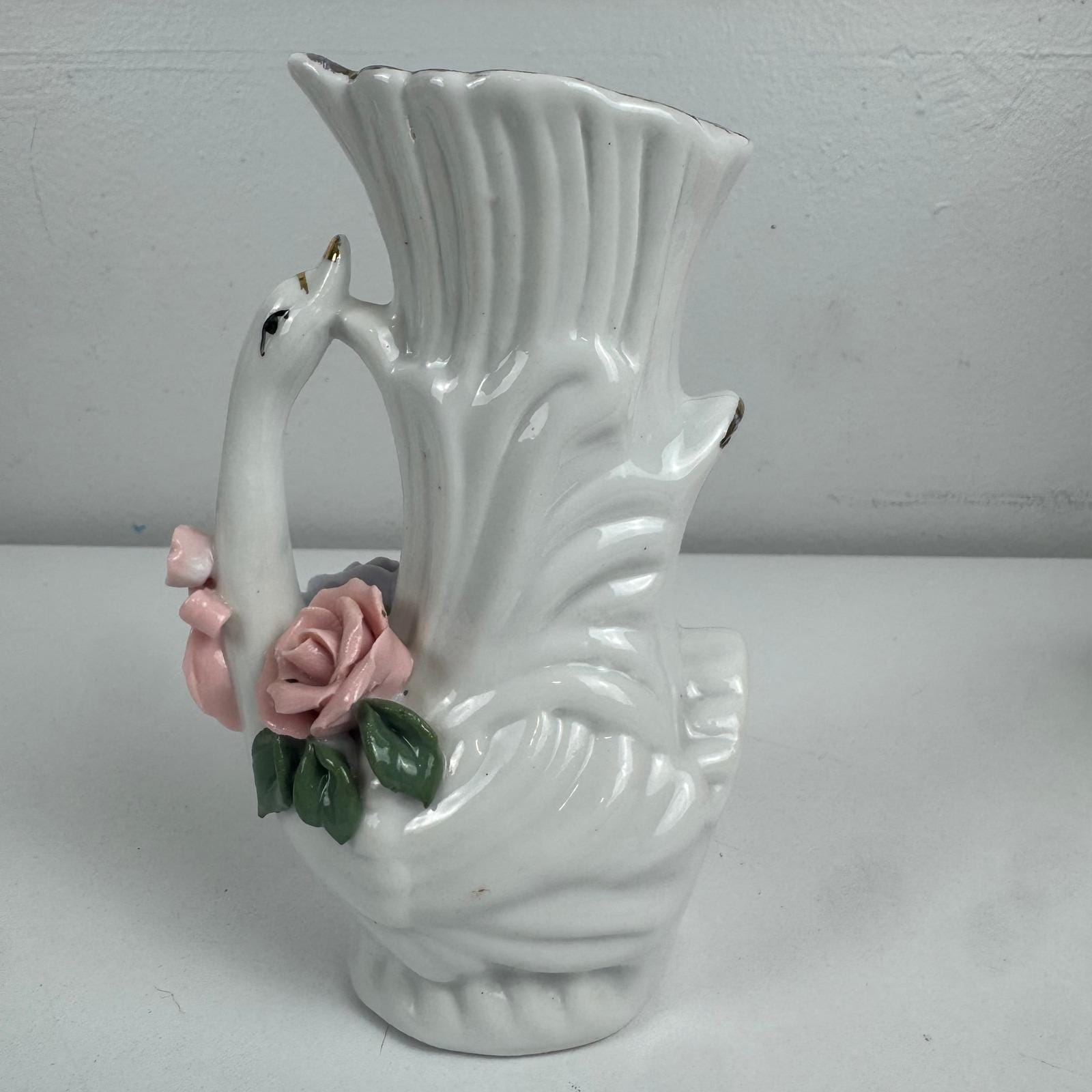 陶器の白鳥の花瓶 - Etsy 日本