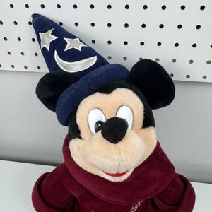 Vtg 90s Disney Fantasia Sorcerer Mickey Mouse Plush Wizard Hat Doll 14" image 2
