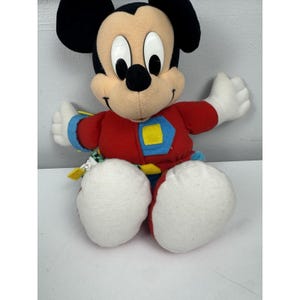 Vtg 90s Disney Mickey Mouse Learn to Dress Me Plush Doll Mattel Arco Toys image 2
