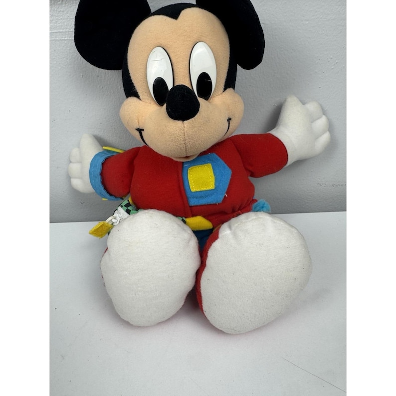 Vtg 90s Disney Mickey Mouse Learn to Dress Me Plush Doll Mattel Arco Toys image 2