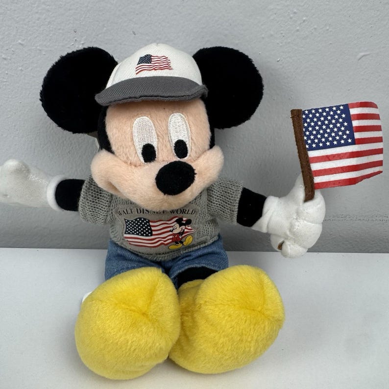 American Patriotic Flag Mickey Mouse from Walt Disney World 9" Plush Has Tags image 1