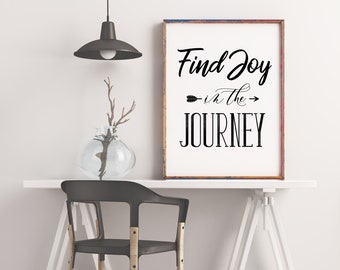 Find joy in the journey printable quote, farmhouse decor, gallery wall art,home decor print