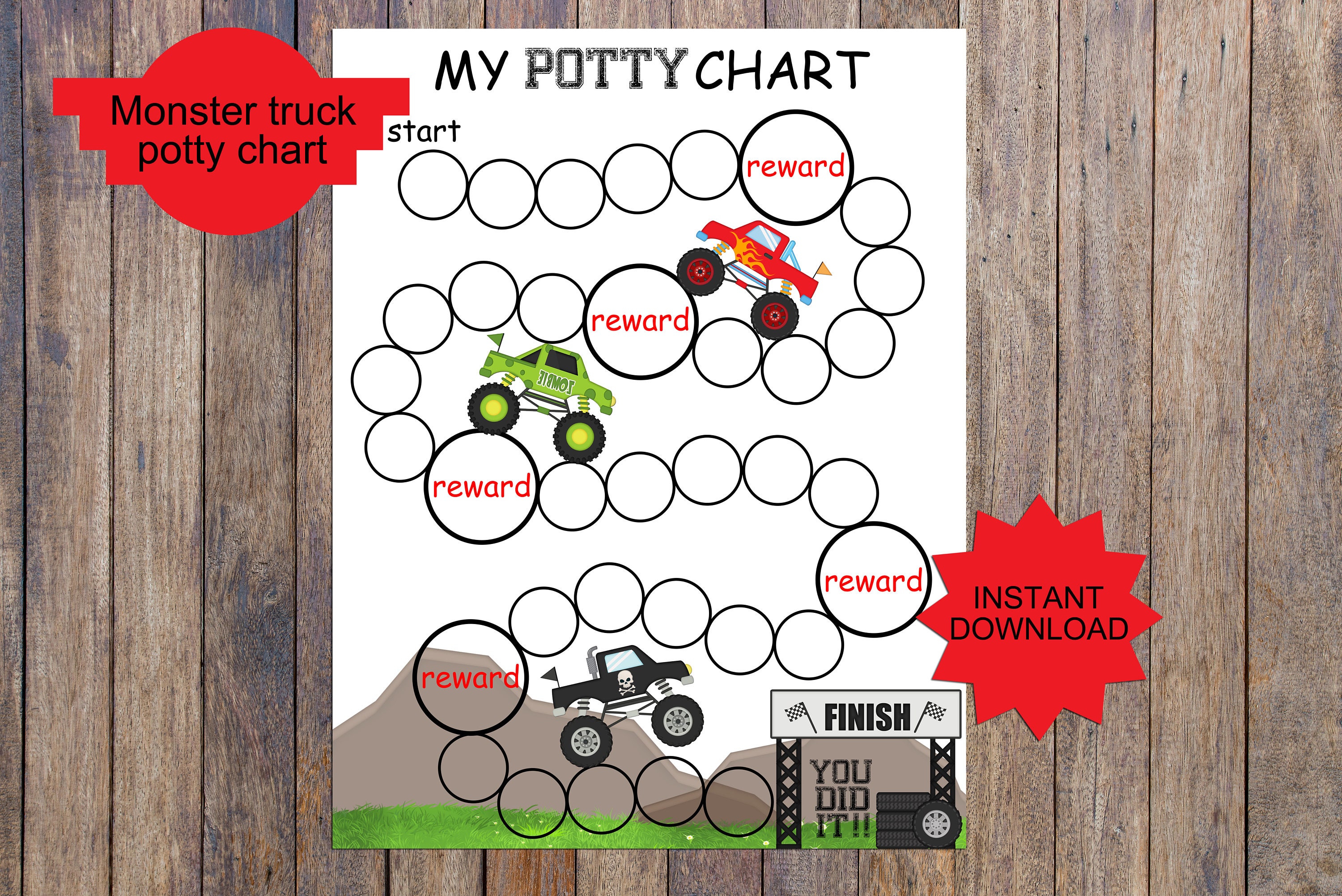 Monster Truck Reward Chart