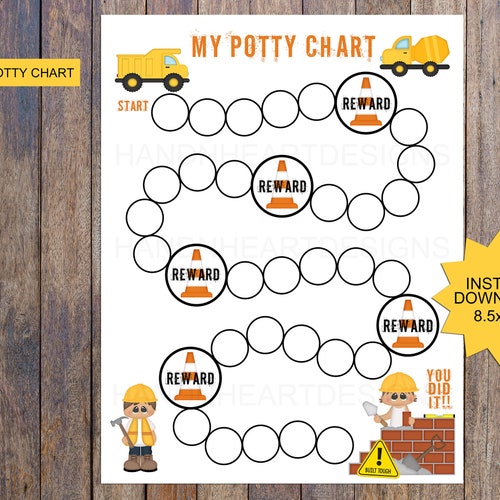 Boys Potty Training Chart Printable Letter Size-instant - Etsy