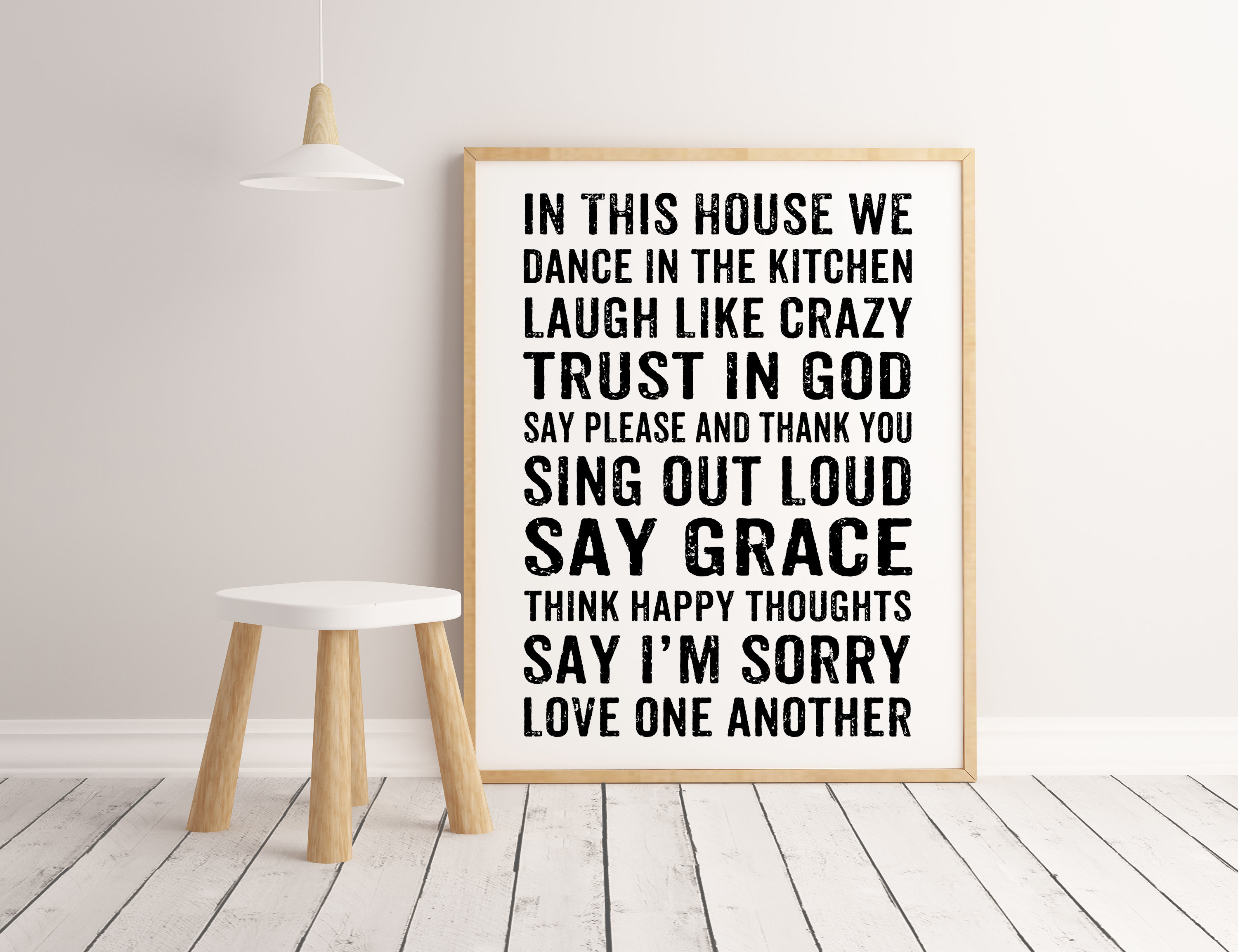 Printable Wall Art in This House We Dance in the Kitchen Laugh Like