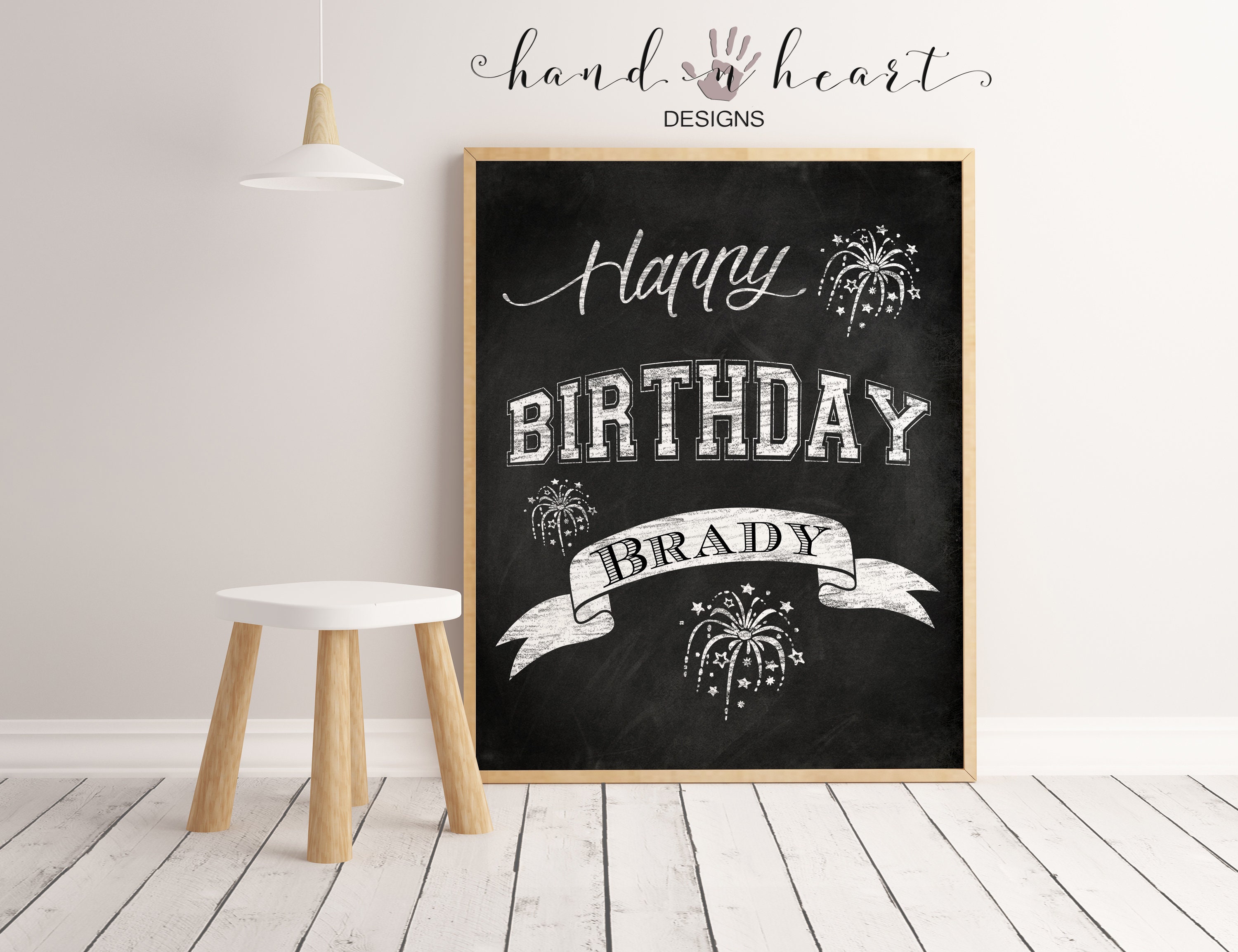 Personalized Birthday Chalkboard Printable,versions for Two Names or ...