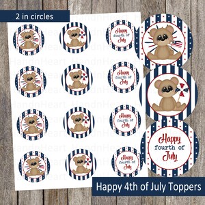 Patriotic Cupcake Toppers,party Favors, Printable Cupcake Toppers ...