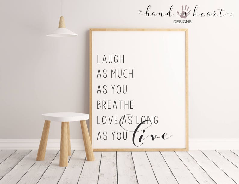 Farmhouse Printable Art, 5x7, 8x10 or 11x14 Laugh as Much as You ...