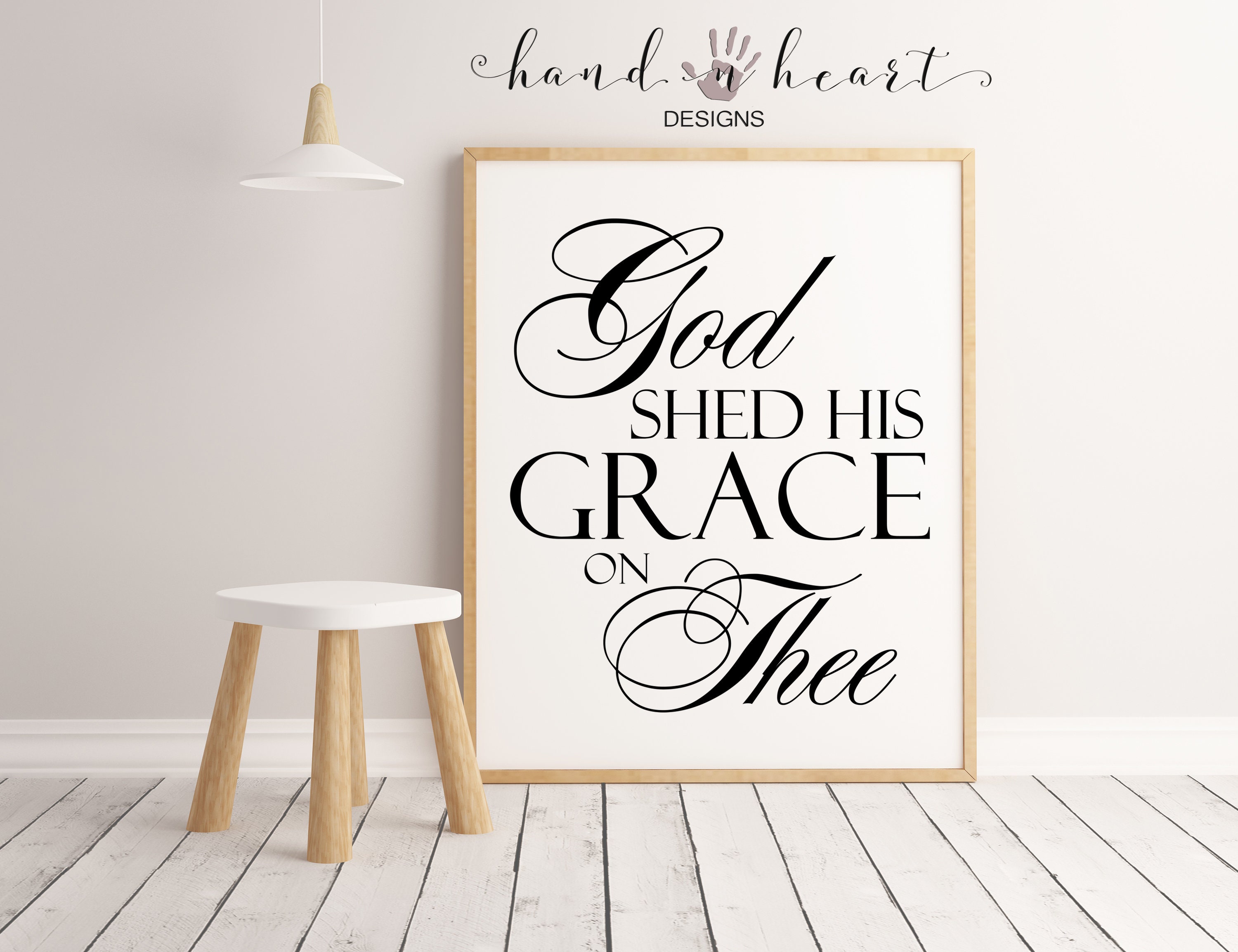 Farmhouse Decor God Shed His Grace on Thee Print,gallery Wall Art,mixed ...